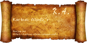 Karkus Alpár névjegykártya